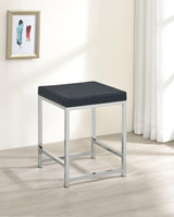 Afshan - Upholstered Square Padded Cushion Vanity Stool - Dark Gray