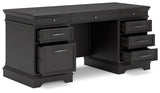 Beckincreek - Black - Home Office Pedestal Desk