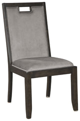 Hyndell - Gray / Dark Brown - Dining Uph Side Chair (Set of 2)