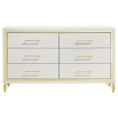 Lucia - 6-Drawer Bedroom Dresser - White