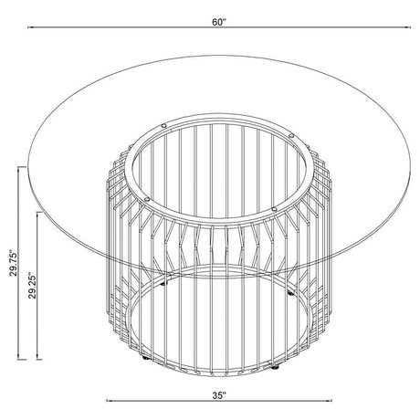 Veena - 60" Round Glass Top Dining Table - Clear And Chrome