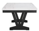 Varley - Genuine Marble Dining Table - Charcoal & White