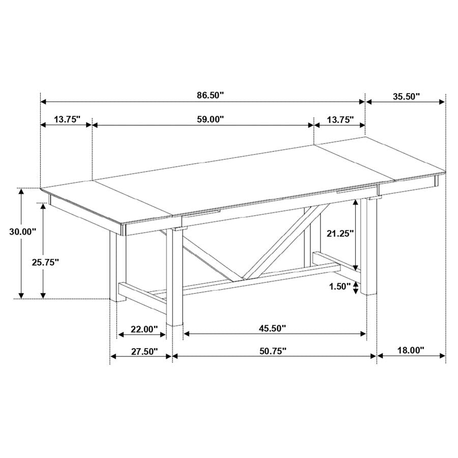 Malia - Refractory Extension Dining Set