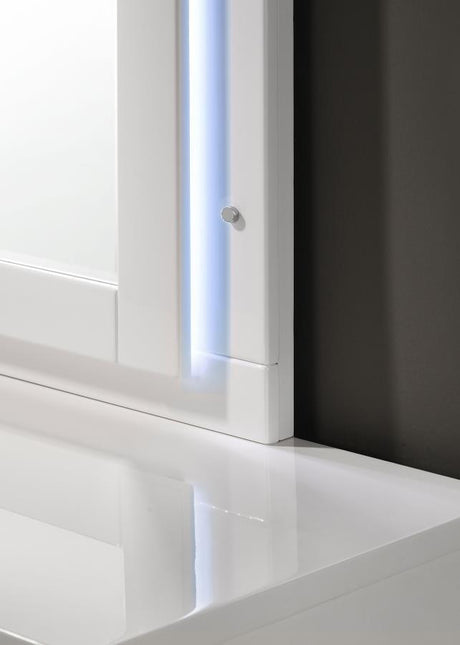 Felicity - Dresser Mirror With LED Light - Glossy White