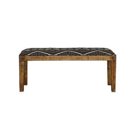 Lamont - Fabric Upholstered Accent Bench - Black And Natural