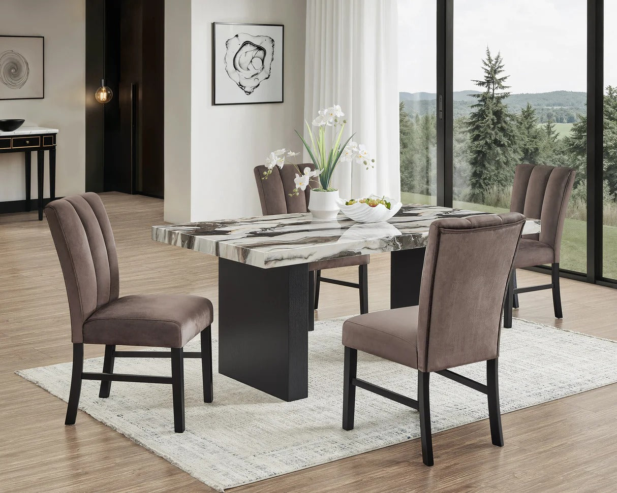 Vega 6-Piece Faux Marble Dining Set | Tampa, Orlando & Fort Myers Store | $999