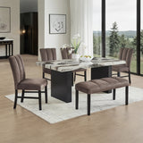 Vega 6-Piece Faux Marble Dining Set | Tampa, Orlando & Fort Myers Store | $999