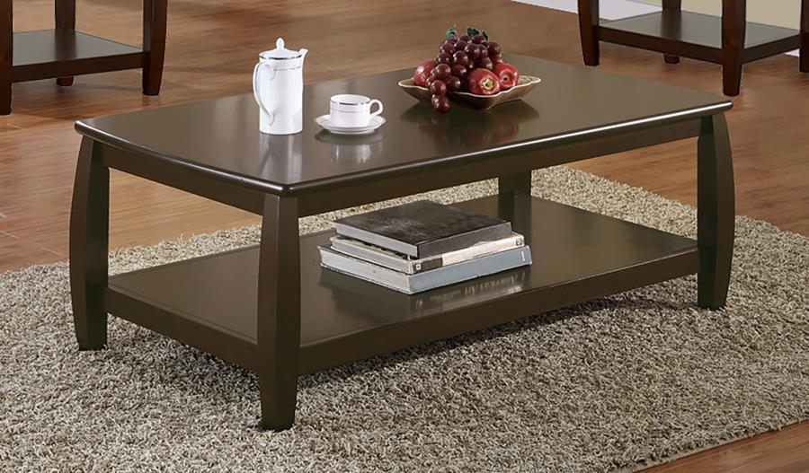 Dixon - Rectangular Coffee Table With Lower Shelf - Espresso