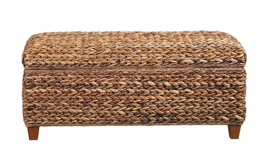 Laughton - Hand-Woven Banana Leaf Storage Trunk - Amber