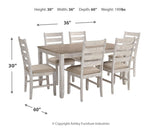 Skempton - White - Dining Room Table Set (Set of 7)