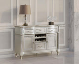 Evangeline - 4-Drawer Sideboard Server With Faux Diamond Trim - Silver Oak