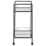 Curltis - Serving Cart With Glass Shelves - Clear And Black