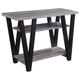 Stevens - V-Shaped Sofa Table - Black And Antique Gray