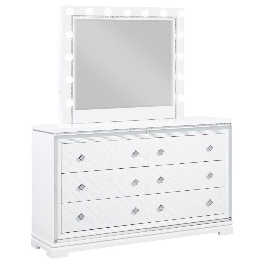 Eleanor - Rectangular 6-drawer Dresser With Mirror