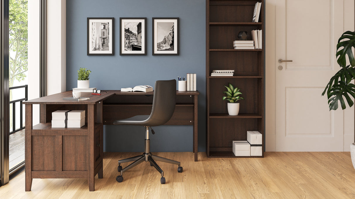 Camiburg - Warm Brown - 2-Piece Home Office Desk