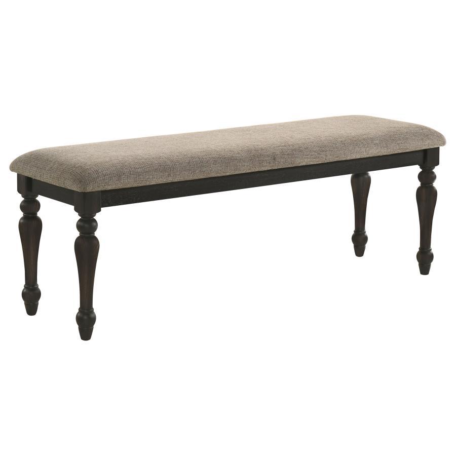 Bridget - Upholstered Dining Bench Stone And Sandthrough - Brown And Charcoal