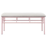 Massi - Tufted Upholstered Bench - Powder Pink