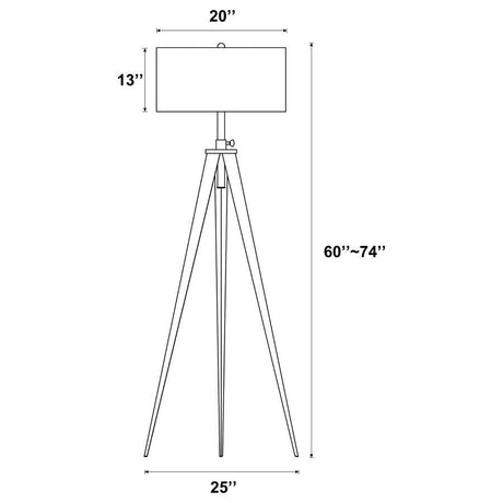 Harrington - Tripod Legs Floor Lamp - White And Black