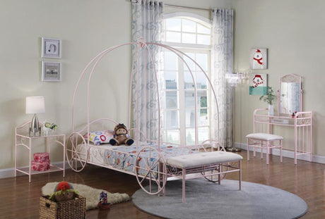 Massi - Twin Canopy Bed - Powder Pink