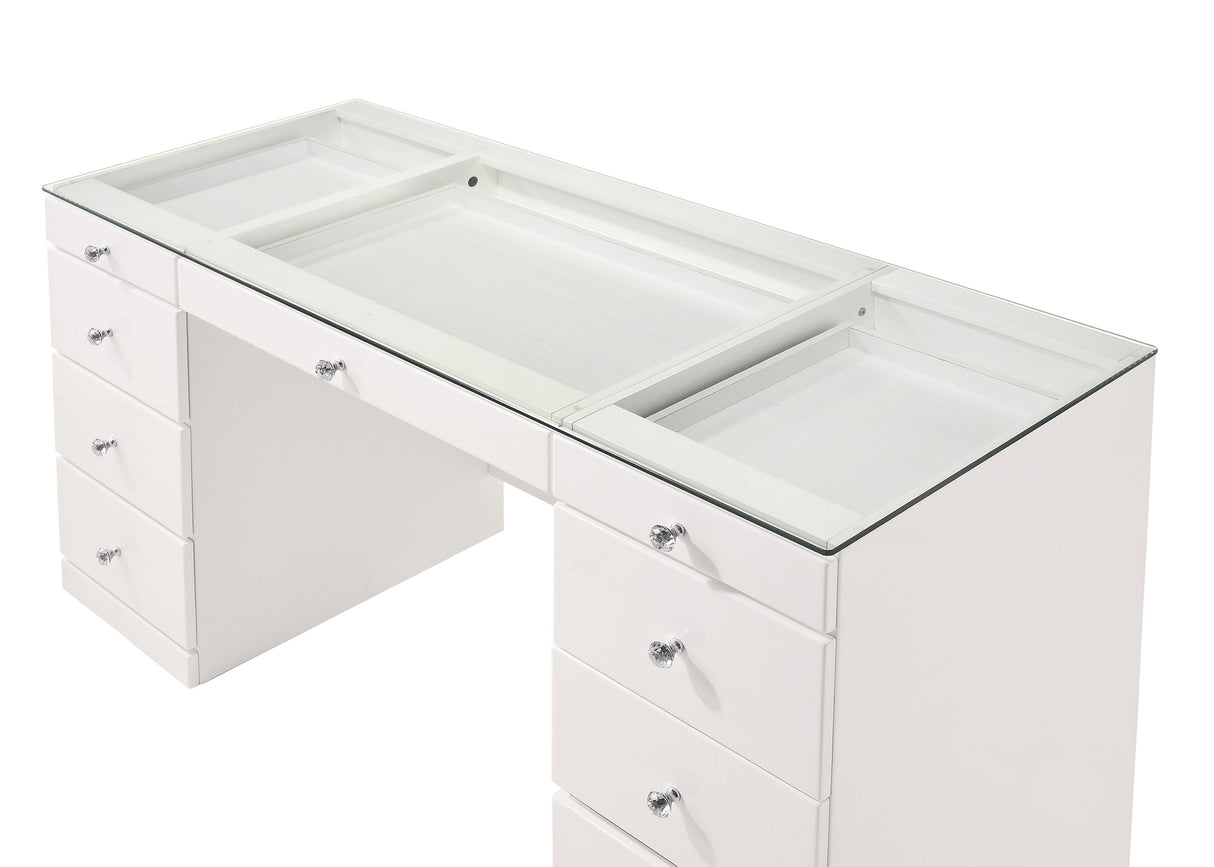 Avery - Vanity Desk With Glass Top