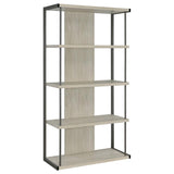 Loomis - 4-Shelf Bookcase - Whitewashed Gray - Wood