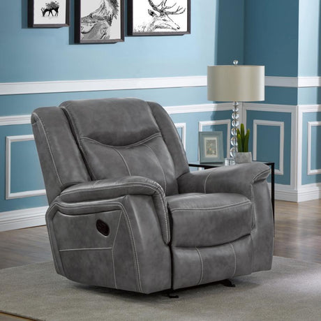 Conrad - Upholstered Motion Glider Recliner - Gray