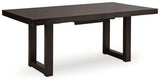 Neymorton - Dark Grayish Brown - Rectangular Dining Room Butterfly Extension Table