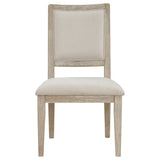 Trofello - Upholstered Dining Side Chair (Set Of 2) - White Washed And Beige