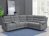 David - 3 Piece Upholstered Motion Sectional With Pillow Arms - Smoke