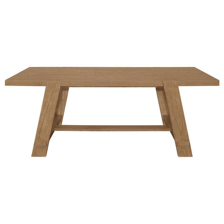 Sharon - Rectangular Trestle Base Dining Table - Blue And Brown