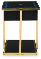 Rexwell - Black / Gold Finish - Accent Table With Speaker