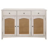 Kirby - 3-Drawer Rectangular Server With Adjustable Shelves - Natural And Rustic Off White