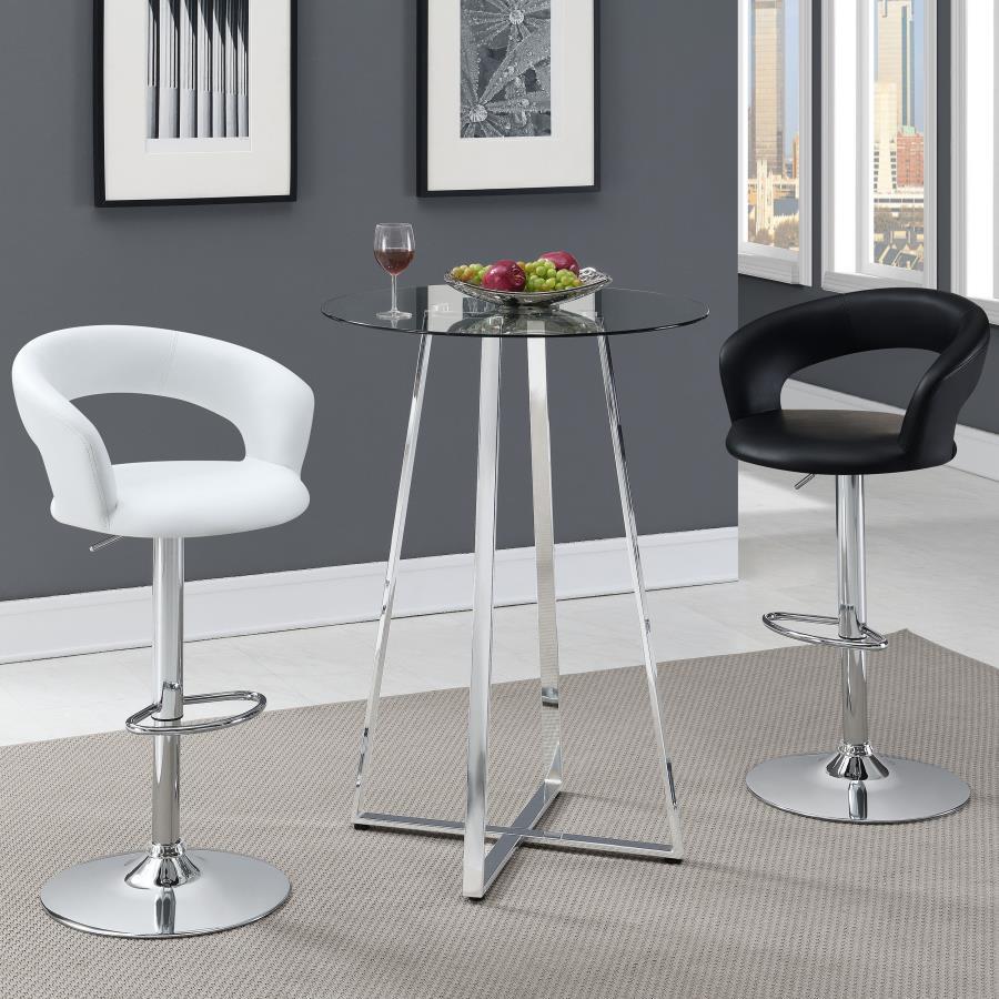 Zanella - Round Glass Top Bistro Bar Table - Chrome