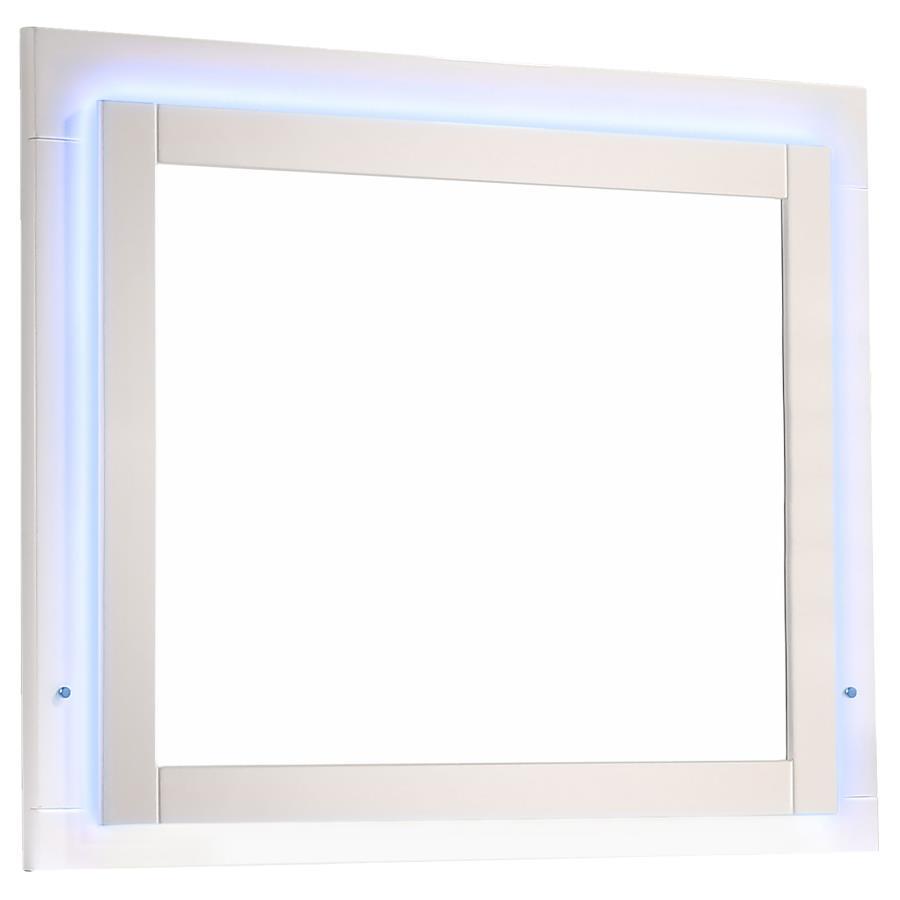 Felicity - Dresser Mirror With LED Light - Glossy White