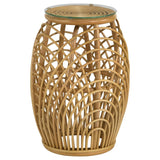 Dahlia - Round Woven Rattan End Table - Natural