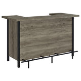 Bellemore - Bar Unit With Footrest - Gray Driftwood And Black