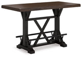 Valebeck - Rect Dining Room Counter Table With Wine Rack