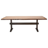 Bexley - Live Edge Trestle Dining Table - Natural Honey And Espresso