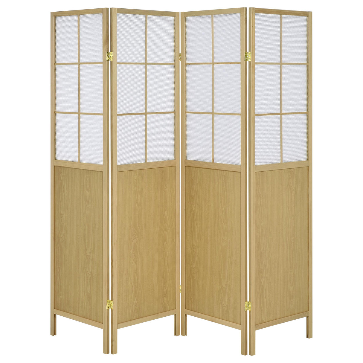 Edwards - 4-Panel Room Divider Folding Shoji Screen - Natural