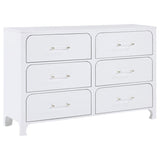 Anastasia - 6-Drawer Bedroom Dresser - Pearl White