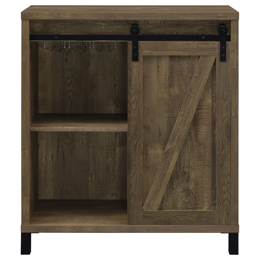 Arlington - Bar Cabinet With Sliding Door - Rustic Oak