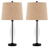 Travisburg - Clear / Black - Glass Table Lamp (Set of 2)