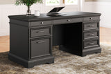 Beckincreek - Black - Home Office Pedestal Desk