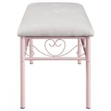 Massi - Tufted Upholstered Bench - Powder Pink