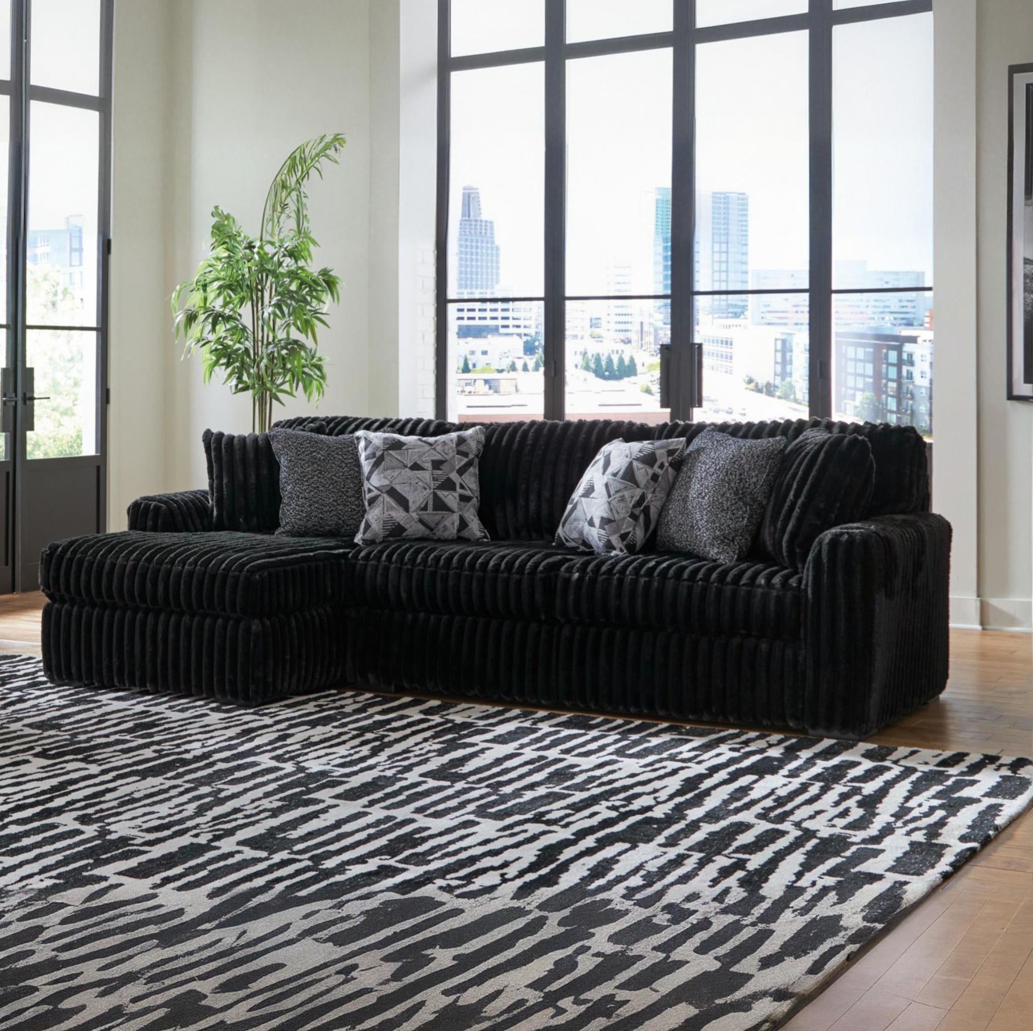 Midnight-Madness Corduroy Sectional Set | Tampa, Orlando & Fort