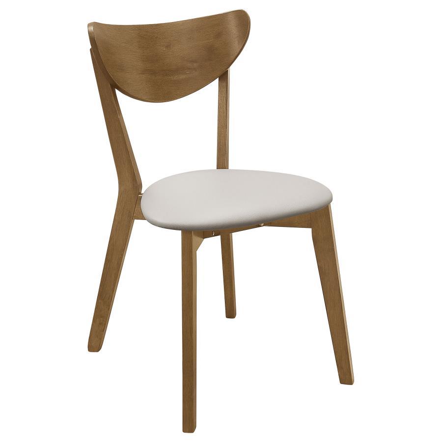 Kersey - Dining Side Chairs With Curved Backs (Set of 2) - Beige And Chestnut