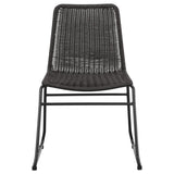 Dacy - Faux Rattan Metal Dining Side Chair (Set of 2) - Brown