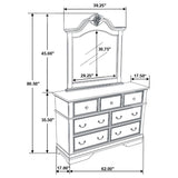 Cambridge - 7-Drawer Rectangular Dresser With Mirror - Cappuccino