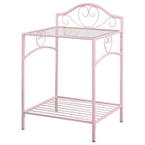 Massi - Metal 1-Shelf Nightstand - Powder Pink