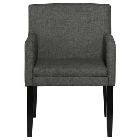 Catherine - Upholstered Dining Arm Chair (Set of 2) - Charcoal Gray And Black